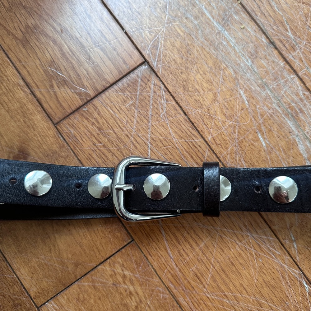 Massimo Dutti Studded Leather Napa Belt